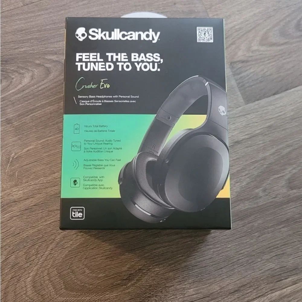 Skullcandy Crusher Evo  XT Wireless Over-Ear Bluetooth Headphones S6EVW-R740 NEW